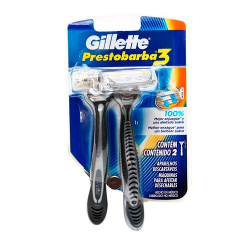 Gillette Prestobarba3 Men's Disposable Razor, Pack 2 Units