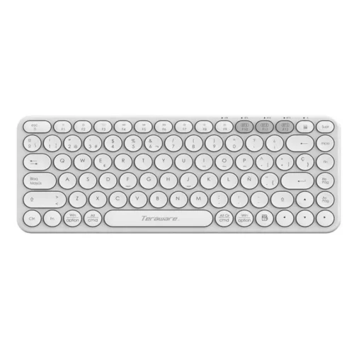 Teraware bluetooth wireless keyboard, multi-device, battery operated, white
