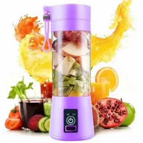 Portable Blender with 6 blades Rechargeable USB Lilac colored