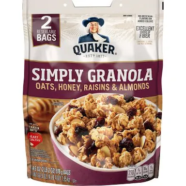 Quaker Simply Granola – Oats, Honey, Raisins & Almonds 34.5oz
