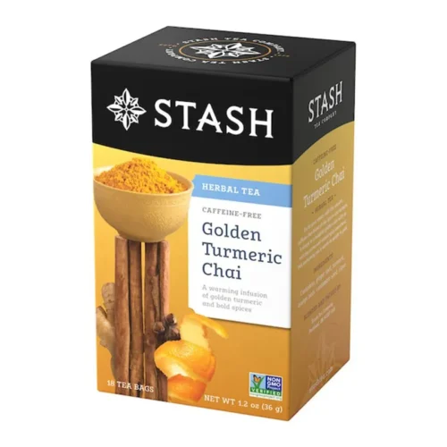 Caffeine Free Herbal Infusion Golden Turmeric Chai Stash Box 18 pcs