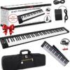 Pyle, 61-key electric music keyboard, portable folding standard electronic piano with Bluetooth