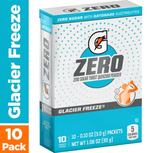 Gatorade G Zero Sugar Glacier Freeze - Mezcla para bebida deportiva en polvo, 10 sobres