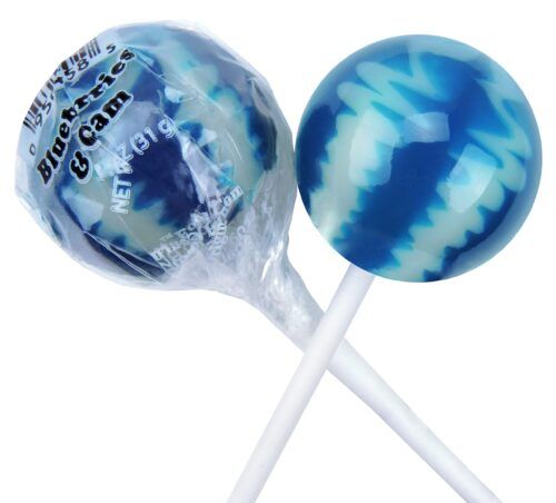 Blueberries & Cream Cream Swirl Lollipop