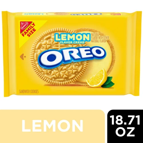 OREO Lemon Creme Sandwich Cookies, Family Size