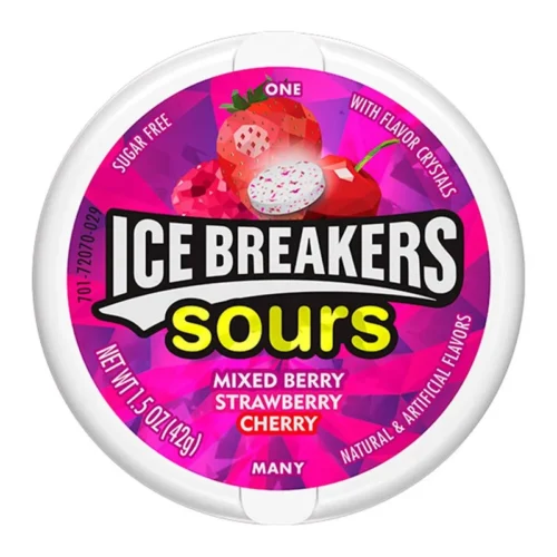 Sugar Free Candies Red Berries Icebreakers Sours Dispenser 42g