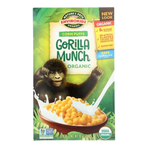Gorilla Munch Nature's Path Organic Gluten-Free Corn Balls Box