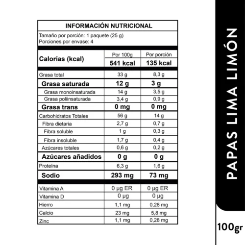 Alternative view of Monterojo Gourmet French Fries Lime - Lemon 100g
