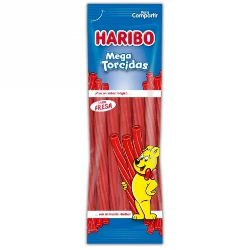 HARIBO Mega Twisted Strawberries, 200 g bag