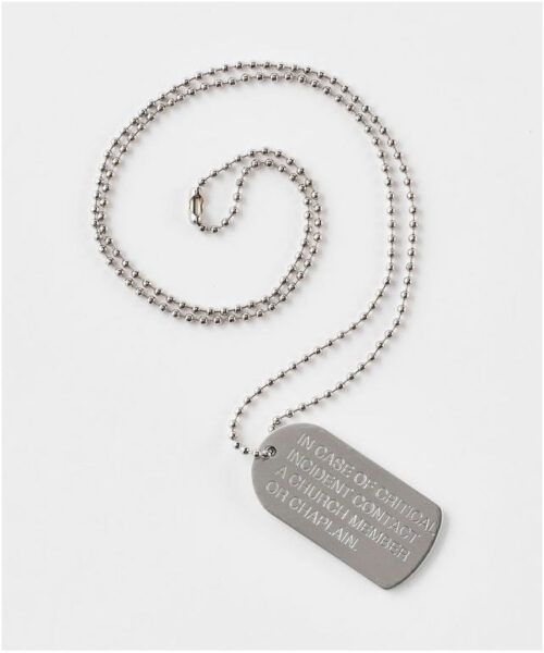 Alternative view of Military Identification Tag