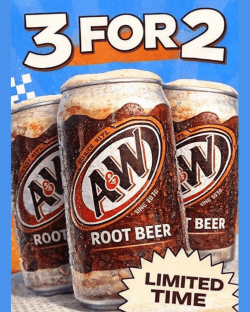 A&W Root Beer Buy 3 and pay for 2