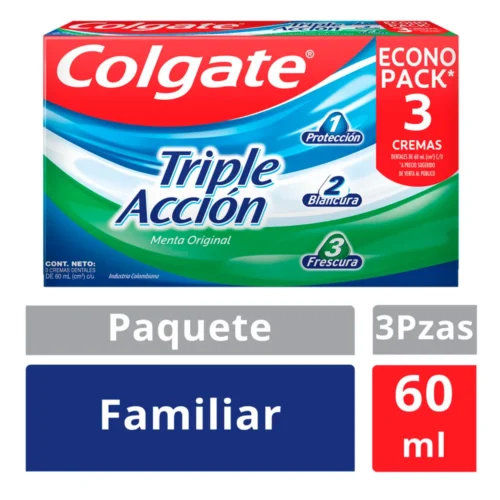 Colgate Triple Action Mint Toothpaste 60ml Triple Pack