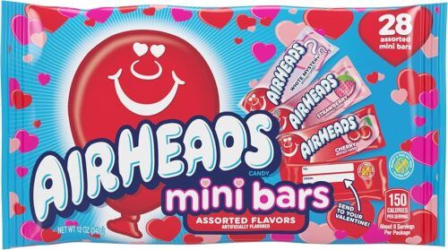 Airheads Valentine's Day Assorted Mini Bars, Nut Free, 12 oz