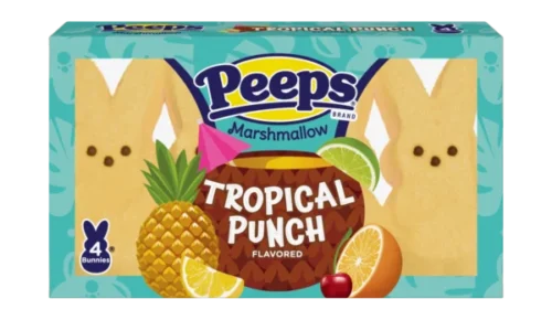 PEEPS Marshmallow Bunnies Tropical Punch Flavor, Easter Candy - 4-Pack (1.5 Ounces)
