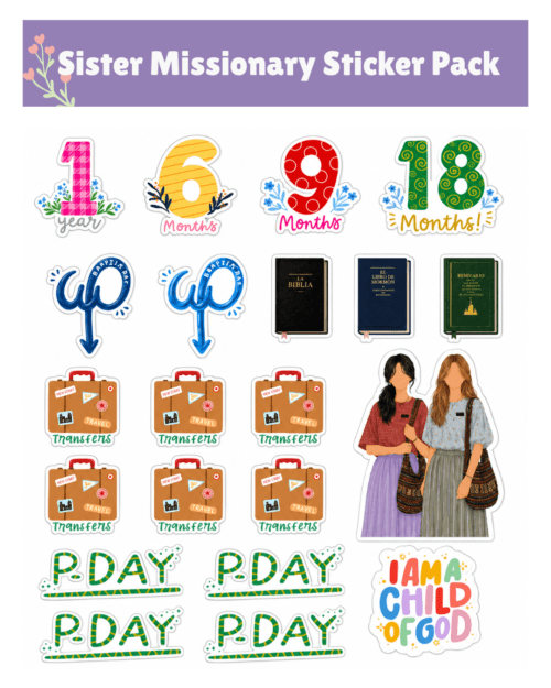 Alternative view of LDS Sister Missionary Sticker Pack