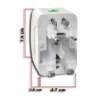 Opalux Power Adapter with Multi-Outlet, 3 Plug Types, 13A, 250V AC, White + Travel Pouch - Image 2